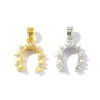 Picture of Eco-friendly Brass West Cowboy Charm Pendant Real Gold Plated Luck Horseshoe Micro Pave Clear Rhinestone 19mm x 13mm