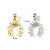 Picture of Eco-friendly Brass West Cowboy Charm Pendant Real Gold Plated Luck Horseshoe Micro Pave Clear Rhinestone 19mm x 13mm