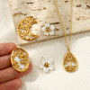 Picture of Eco-friendly PVD Vacuum Plating Waterproof Anti-Tarnish Hypoallergenic 304 Stainless Steel & Natural Shell Charms 18K Real Gold Plated