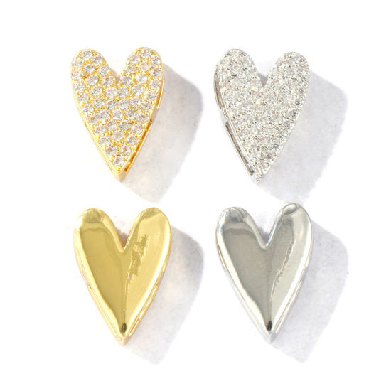 Imagen de 2 Unidades Latón día de San Valentín Cuentas Para Hacer Joyas De Bricolaje Multicolor Corazón