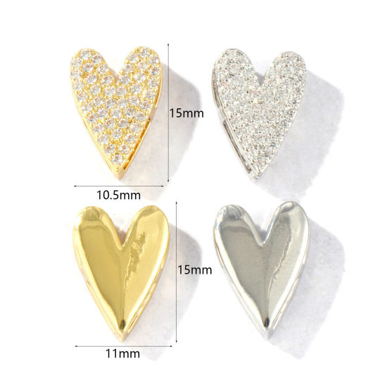 Imagen de 2 Unidades Latón día de San Valentín Cuentas Para Hacer Joyas De Bricolaje Multicolor Corazón