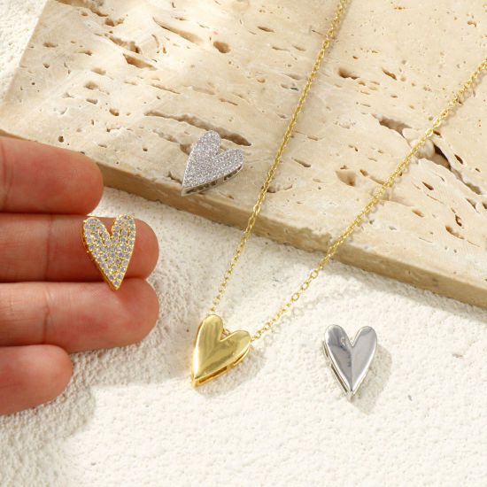 Imagen de 2 Unidades Latón día de San Valentín Cuentas Para Hacer Joyas De Bricolaje Multicolor Corazón