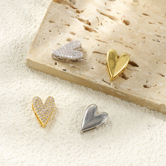 Imagen de 2 Unidades Latón día de San Valentín Cuentas Para Hacer Joyas De Bricolaje Multicolor Corazón