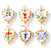 Picture of Eco-friendly PVD Waterproof Anti-Tarnish Hypoallergenic 304 Stainless Steel & Resin Valentine's Day Charms Wholesale 18K Real Gold Plated Multicolor Enamel Heart Painted 25mm x 17mm