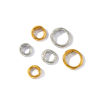 Picture of 10 PCs Eco-friendly 304 Stainless Steel Cord End Caps For Necklace Bracelet Jewelry Making Wholesale 2 Holes Circle Ring