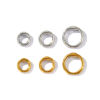 Picture of 10 PCs Eco-friendly 304 Stainless Steel Cord End Caps For Necklace Bracelet Jewelry Making Wholesale 2 Holes Circle Ring
