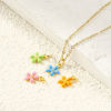 Picture of Eco-friendly Brass Charms Wholesale 18K Real Gold Plated Enamel Flower Mini 14mm x 9mm