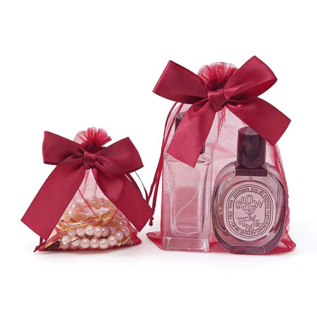 10 Pz Organza Borsa Coulisse Cravatta a Farfalla Multicolore