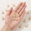 Picture of Eco-friendly Brass Charm Pendant Wholesale 18K Real Gold Plated Enamel Pearlized Clear Cubic Zirconia