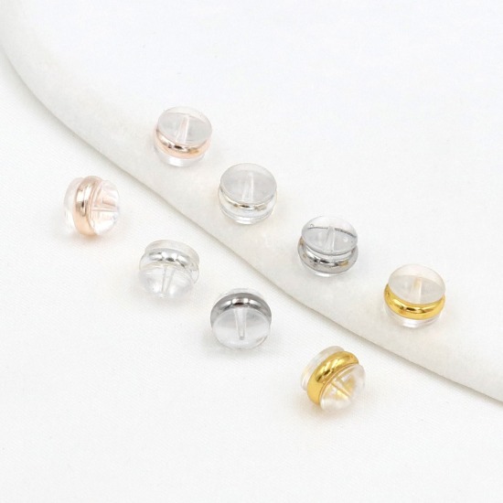 Picture of Brass & Silicone Ear Nuts Post Stopper Earring Findings Wholesale Multicolor