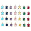 Picture of Brass Charms Wholesale Round Multicolour Cubic Zirconia 4mm Dia.