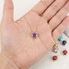 Picture of Brass Charms Wholesale Round Multicolour Cubic Zirconia 4mm Dia.