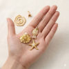 Picture of 1 Piece Eco-friendly PVD Waterproof Anti-Tarnish Hypoallergenic 304 Stainless Steel Charms Wholesale 18K Real Gold Plated Acrylic Imitation Pearl