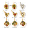 Picture of 1 Piece Eco-friendly PVD Waterproof Anti-Tarnish Hypoallergenic 304 Stainless Steel & Rhinestone Charms Wholesale 18K Real Gold Plated