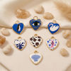 Picture of 2 PCs Brass Valentine's Day Charms Wholesale 18K Gold Plated Heart Printed 19mm x 16mm