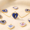Picture of 2 PCs Brass Valentine's Day Charms Wholesale 18K Gold Plated Heart Printed 19mm x 16mm
