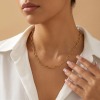 Picture of Wholesale Flat Paperclip Link Chain Necklace, Multicolor 304 Stainless Steel, Unisex Eco-friendly Stylish Minimalist Gift Jewelry For Retailer, Chain Size: 5x2mm, 1 Piece