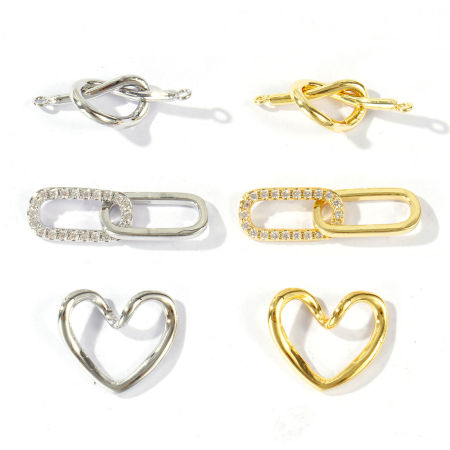 Brass Connectors Charms Pendants Wholesale Multicolor Love Knot Heart