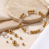 Picture of Eco-friendly PVD 304 Stainless Steel Beads For DIY Jewelry Making Wholesale 18K Gold Plated Round Smooth Blank