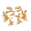 Picture of PVD 304 Stainless Steel Ear Post Stud Earring With Loop Connector Accessories Wholesale Leaf Multicolor