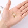 Picture of Eco-friendly Brass Charms Wholesale Real Gold Plated Tulip Flower Clear Cubic Zirconia