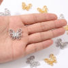 Picture of Eco-friendly Brass Insect Connectors Charms Pendants Wholesale Real Gold Plated Butterfly Animal Hollow 25mm x 20mm