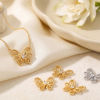 Picture of Eco-friendly Brass Insect Connectors Charms Pendants Wholesale Real Gold Plated Butterfly Animal Hollow 25mm x 20mm