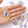 Picture of Eco-friendly PVD Waterproof Anti-Tarnish Hypoallergenic 304 Stainless Steel Charms Wholesale 18K Real Gold Plated Dark Blue