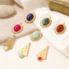 Picture of Eco-friendly PVD Waterproof Anti-Tarnish Hypoallergenic 304 Stainless Steel Charms Wholesale 18K Real Gold Plated With Synthetic Gemstone Cabochons