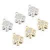 Picture of Eco-friendly Brass Pet Memorial Charms Wholesale Real Gold Plated Paw Print Clear Cubic Zirconia 13.5mm x 12mm
