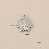 Picture of Eco-friendly Brass Pet Memorial Charms Wholesale Real Gold Plated Paw Print Clear Cubic Zirconia 13.5mm x 12mm