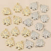 Picture of Eco-friendly Brass Pet Memorial Charms Wholesale Real Gold Plated Paw Print Clear Cubic Zirconia 13.5mm x 12mm