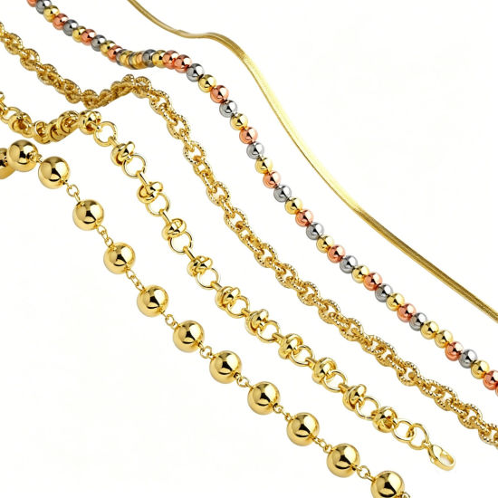 Image de 1 Pièce Colliers En Gros Chaînes en Laiton Multicolore