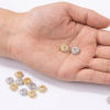 Picture of Brass Beads Caps Wholesale Round Multicolor Clear Rhinestone (Fit Beads Size: 12mm Dia.) 9mm Dia.