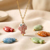 Picture of Eco-friendly 304 Stainless Steel & Ceramic Ocean Jewelry Pendants Wholesale 18K Gold Plated Fish Animal 3D 3.6cm x 2cm
