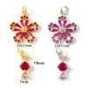 Picture of 1 Piece Eco-friendly Brass Charms Wholesale Real Gold Plated Flower Candy Fuchsia Cubic Zirconia
