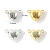 Picture of 5 Sets Eco-friendly Brass Magnetic Clasps Wholesale Heart Real Gold Plated Smooth Blank 15.5mm x 11mm