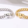 Picture of 5 Sets Eco-friendly Brass Magnetic Clasps Wholesale Heart Real Gold Plated Smooth Blank 15.5mm x 11mm