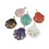 Picture of 1 Piece Brass & Gemstone Ocean Jewelry Pendants Wholesale 18K Gold Plated Shell Multicolour Cubic Zirconia 3.8cm x 3cm