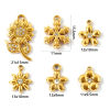 Picture of 5 PCs Eco-friendly PVD Waterproof Anti-Tarnish Hypoallergenic 304 Stainless Steel Charms Wholesale 18K Real Gold Plated Flower Clear Rhinestone