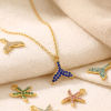 Picture of 2 PCs Eco-friendly PVD 304 Stainless Steel Ocean Jewelry Charms Wholesale 18K Gold Plated Starfish Fishtail Micro Pave Multicolor Rhinestone