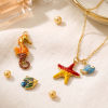 Picture of 1 Piece Eco-friendly PVD 304 Stainless Steel Ocean Jewelry Charms Wholesale 18K Gold Plated Enamel