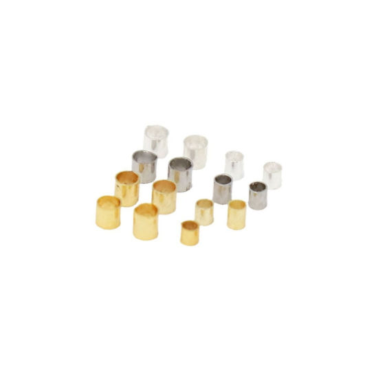 Image de 200 Pcs Perles à Sertir avec Couverture de Nœud Accessories pour DIY Fabrication de Bijoux En Gros Respectueux de la Nature en Laiton Tube Plaqué Or Véritable