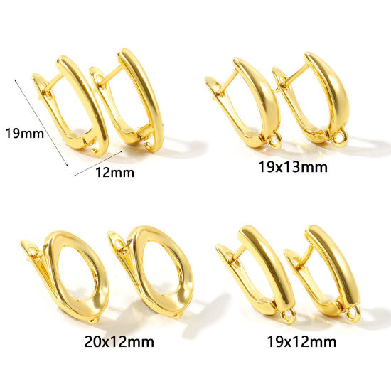 Picture of 1 Pair Brass Hoop Earrings For DIY Jewelry Making Accessories Wholesale Multicolor With Loop