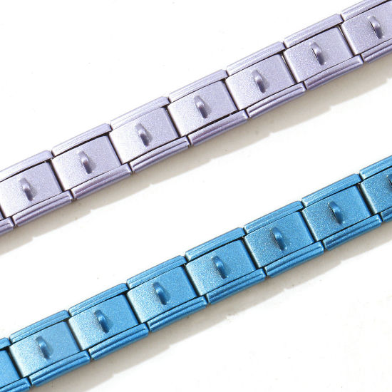 Image de Bracelets Modulaires à Maillons de Pendentifs Italiens En Gros en 304 Acier Inoxydable, avec Boucle Laqué Simple & Décontracté Cadeau Fournitures de Bijoux 17.5cm long, 1 Pièce