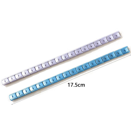 Image de Bracelets Modulaires à Maillons de Pendentifs Italiens En Gros en 304 Acier Inoxydable, avec Boucle Laqué Simple & Décontracté Cadeau Fournitures de Bijoux 17.5cm long, 1 Pièce