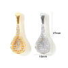 Picture of 1 Piece Eco-friendly Brass 3D Charms Wholesale, Spoon Real Gold Plated Micro Pave Clear Cubic Zirconia 27mm x 10mm