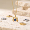 Picture of 2 PCs Brass Ocean Jewelry Charms Wholesale, Crab Animal Royal Blue Clear Rhinestone 13mm x 11mm