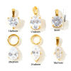 Picture of 2 PCs Eco-friendly Vacuum Plating 304 Stainless Steel Geometric Charms Wholesale 18K Real Gold Plated Geometric Clear Cubic Zirconia