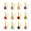 Picture of 1 Piece Eco-friendly PVD Waterproof Anti-Tarnish Hypoallergenic 304 Stainless Steel Birthstone Charms Wholesale 18K Real Gold Plated Round Multicolor Rhinestone 19mm x 7mm